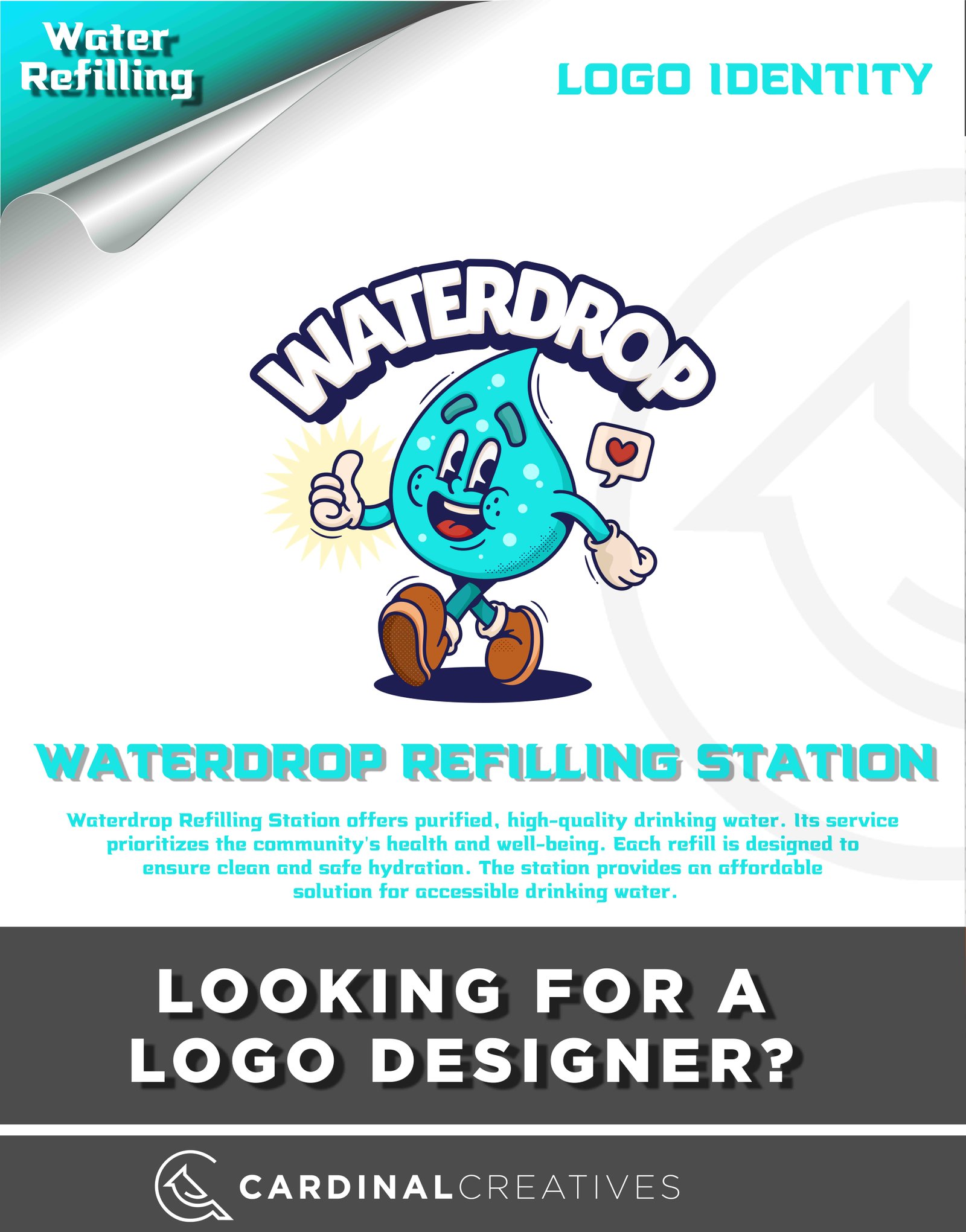 WaterDrop Refilling Station Logo Design